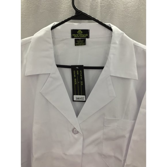 Natural Uniforms Unisex 40 In. Lab Coat Long Sleeve Large NWT - Picture 8 of 9